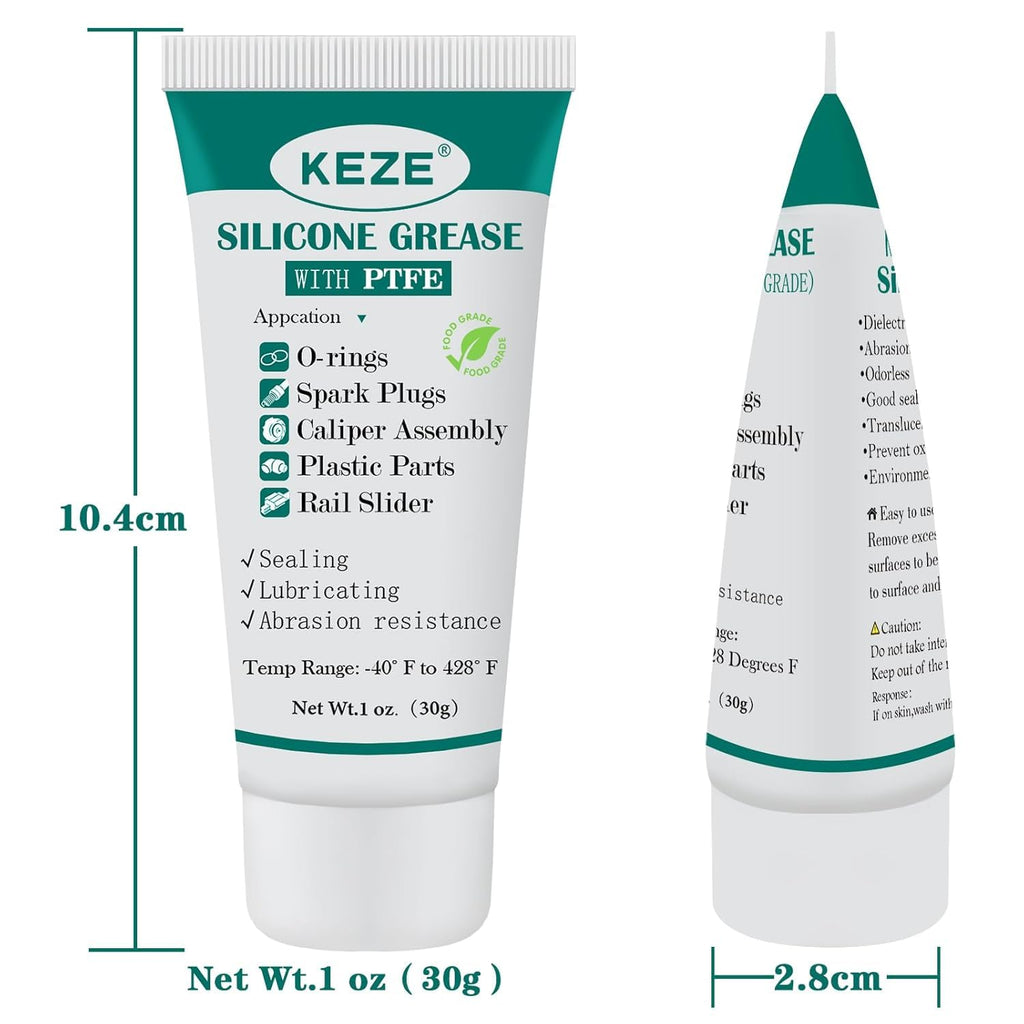 KEZE Grease Ceramic Brake Lube Automotive Heat Resistant, Rust Corrosion Protection Moisture-Proof Stop Squeal Synthetic Pin Grease for Bushing Caliper Pin Brake Pad,30g Each, 1-Pack