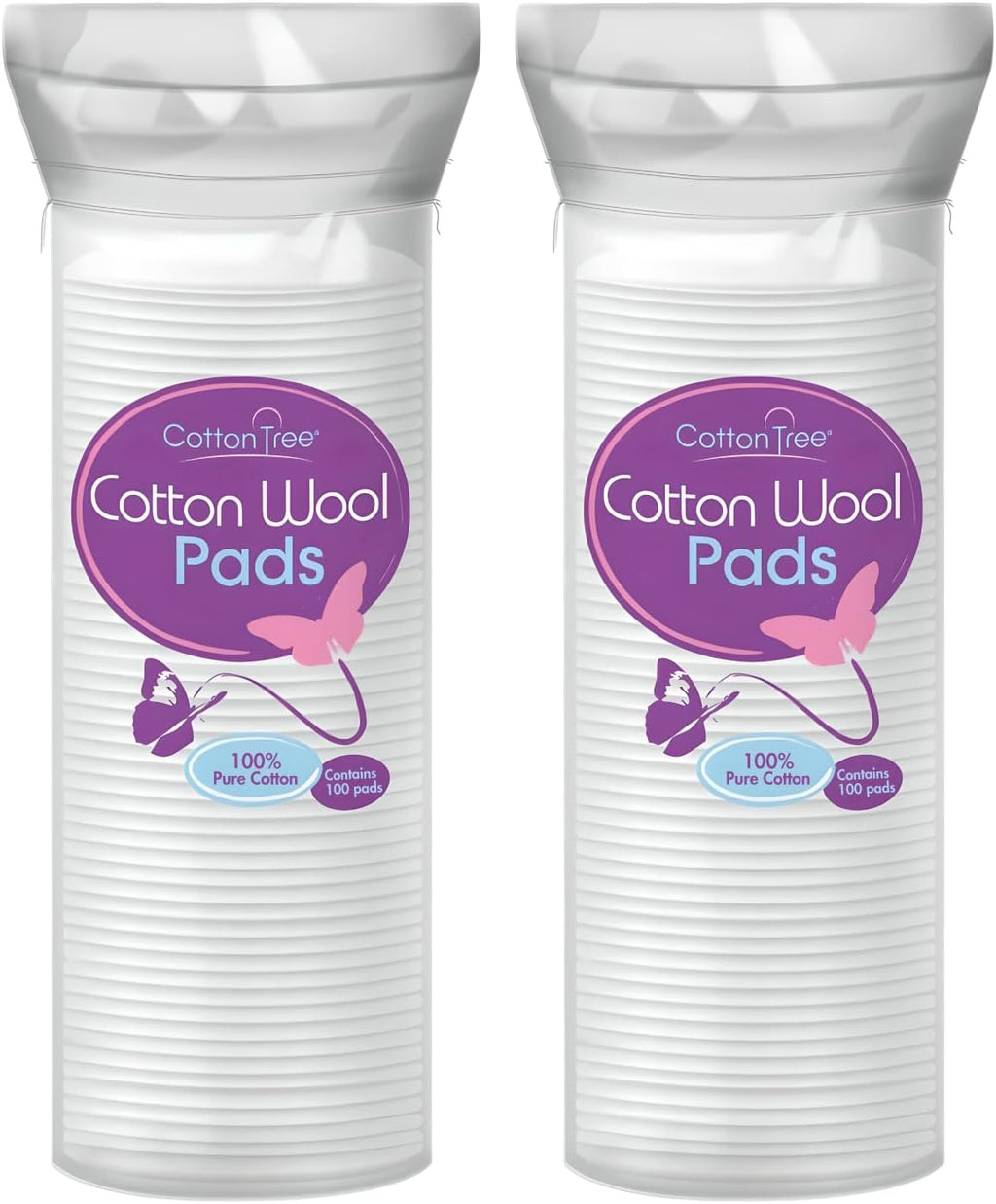 Cotton Tree Cotton Wool Pads – 2 Packs of 80 Soft & Gentle Cotton Pads – Ideal for Makeup Removal & Skincare, Size Small