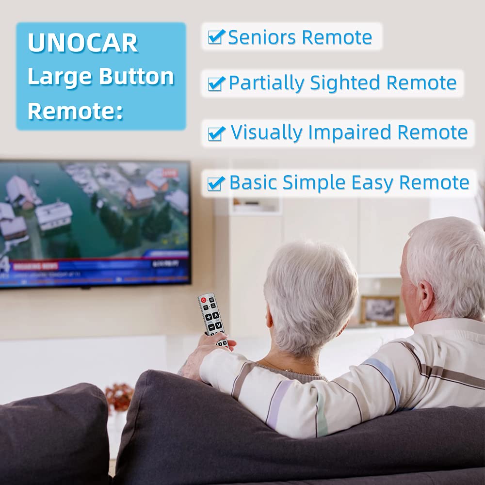 Seniors Elderly Big Button Universal Extra Large Remote Control UNOCAR