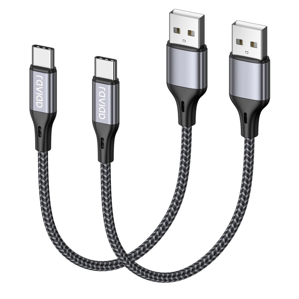 RAVIAD Short USB C Charger Cable 15CM 2Pack, USB to USB C Cable Fast Charge