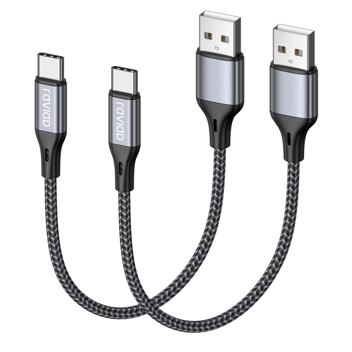RAVIAD Short USB C Charger Cable 15CM 2Pack, USB to USB C Cable Fast Charge