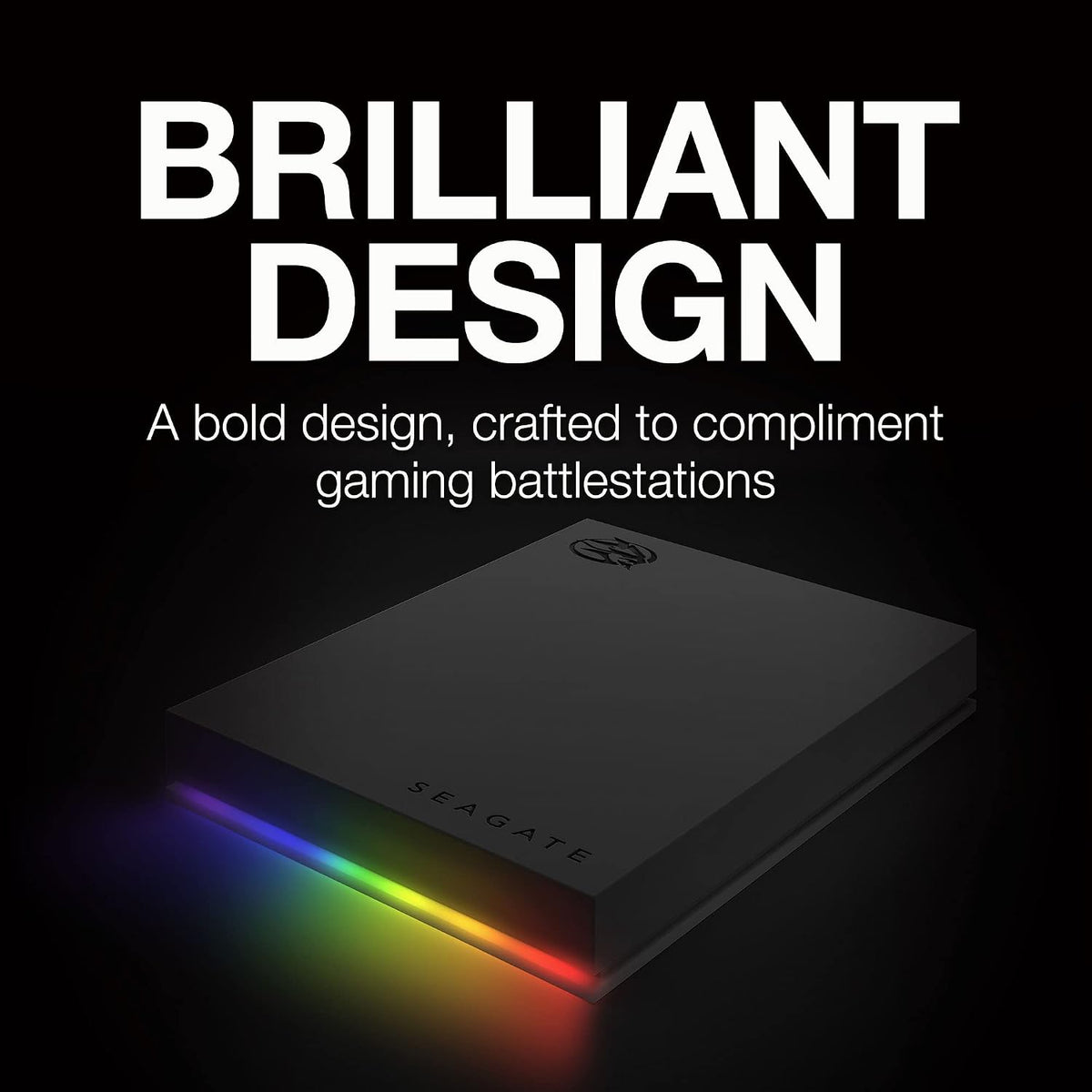 Seagate FireCuda Gaming Hard Drive 2TB, External Hard Drive HDD, USB 3/2, RGB LED lighting, Data Rescue Services (STKL2000400)