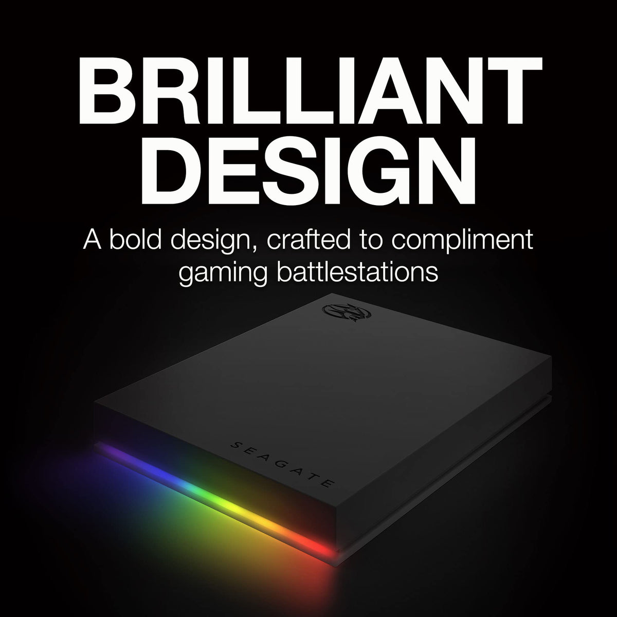Seagate FireCuda Gaming Hard Drive 2TB, External Hard Drive HDD, USB 3/2, RGB LED lighting, Data Rescue Services (STKL2000400)