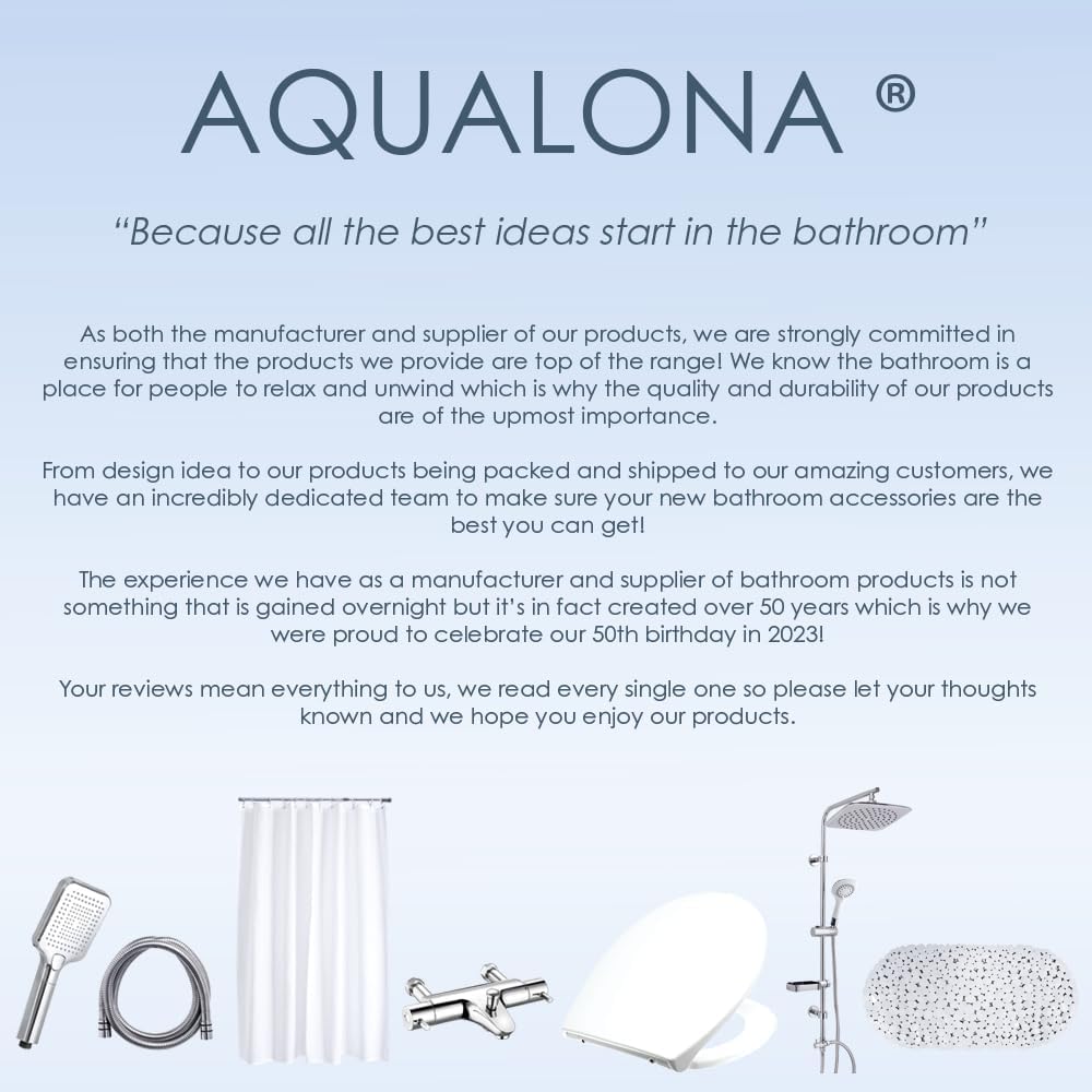 AQUALONA® Luxury Grey Oak Effect Toilet Seat - Soft Close MDF Moulded Wood Seat with Quick Release Button and Durable Hinges - Comfortable, Easy to Clean and Install with Universal Fittings