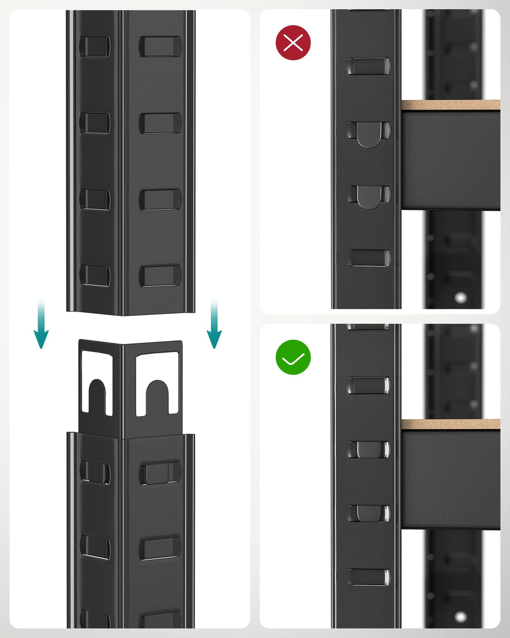 SONGMICS 5-Tier Heavy-Duty Shelving Units, Set of 2, Boltless Assembly