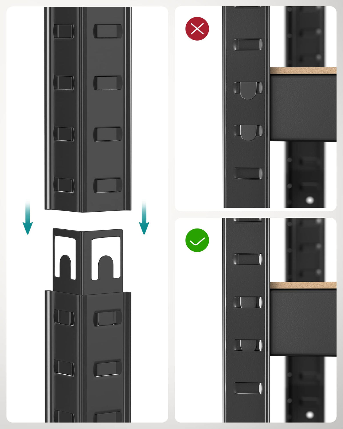 SONGMICS 5-Tier Heavy-Duty Shelving Units, Set of 2, Boltless Assembly