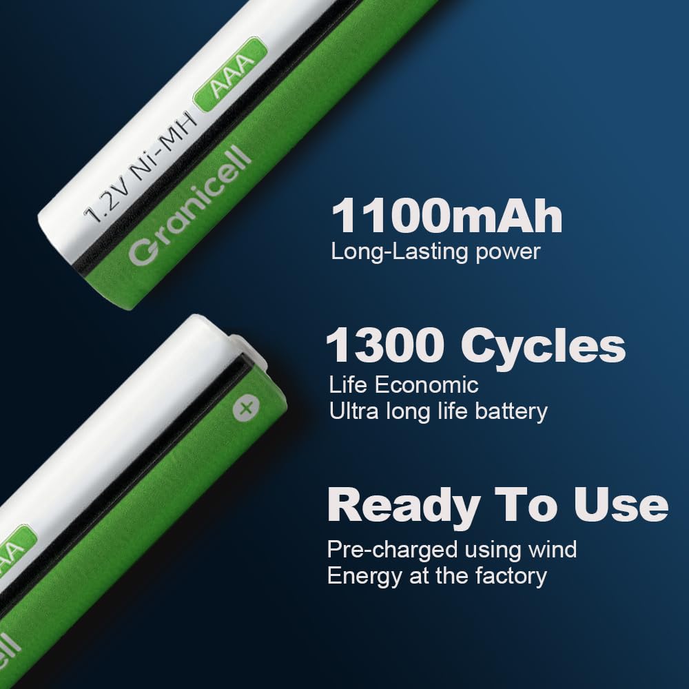 Granicell AA Rechargeable Batteries (12 Pack), 2800mAh, 1.2V NiMH