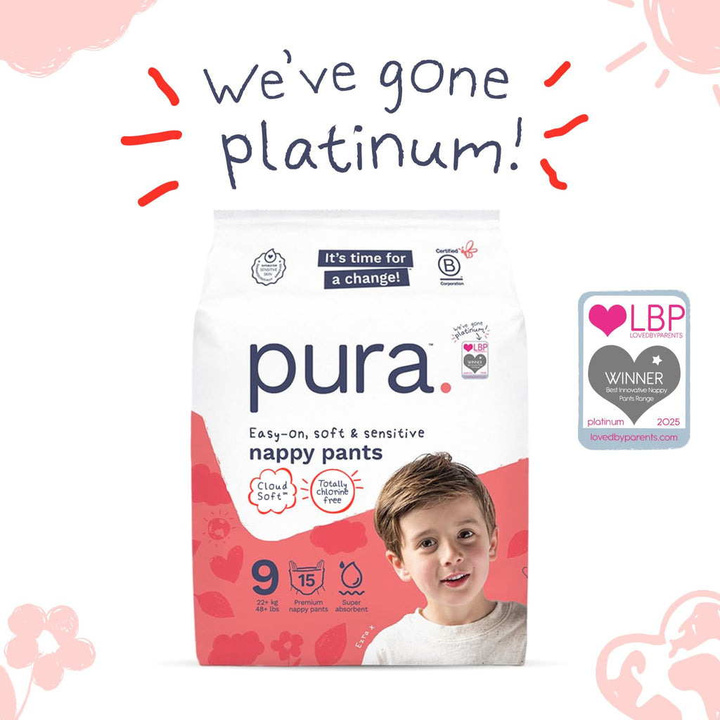 Pura Nappy Pants Size 5 (12–17kg) 20 Count Sensitive Skin