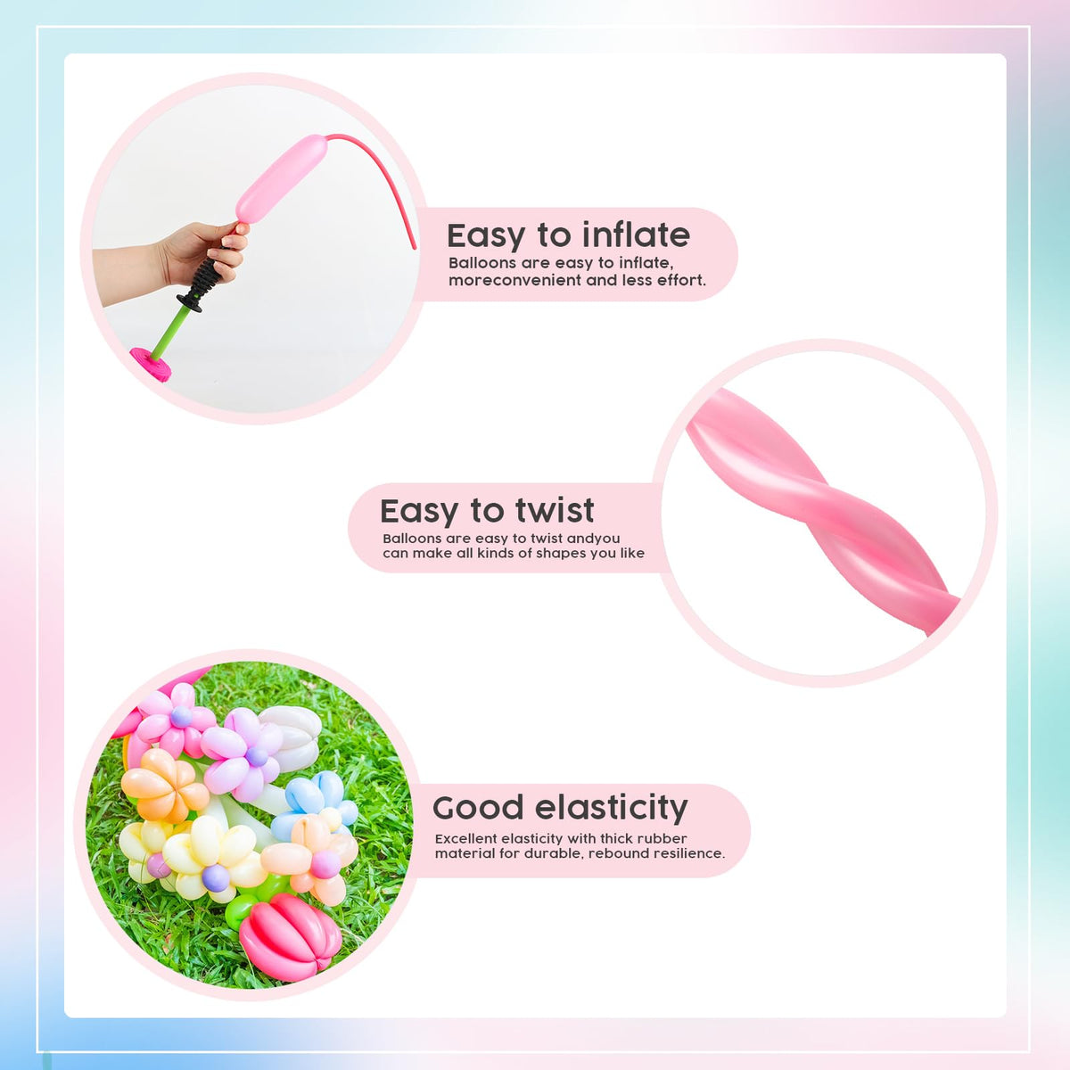 260 Balloons - Clear Long Balloons for Tying Balloon Arch & Balloon Ties