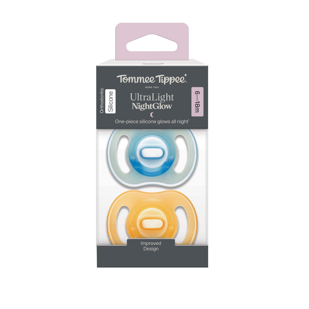 Tommee Tippee NightGlow Dummy Orthodontic 6-18m Pack of 4