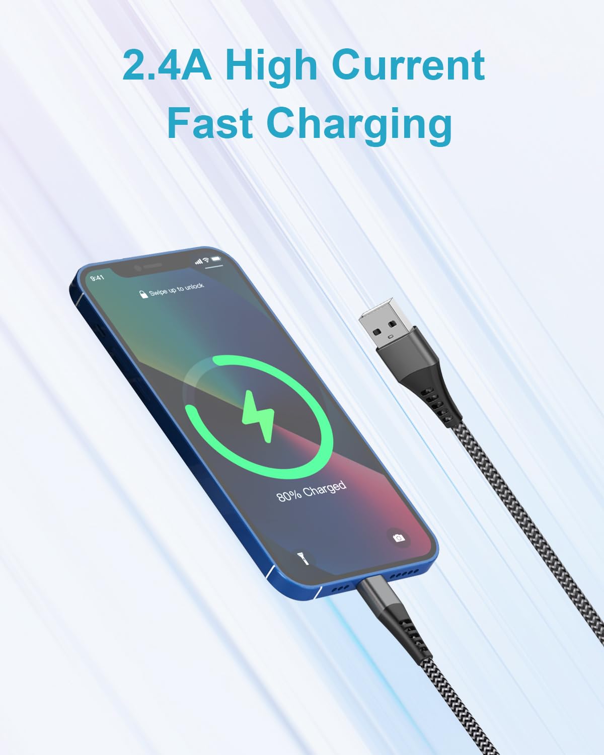 iPhone Charger Cable 1M 2Pack[Apple MFi Certified], USB to Lightning Cable 1M Nylon iPhone Cables for Apple iPhone 14 13 12 Pro Max XR XS 8 7 6 5 SE iPad