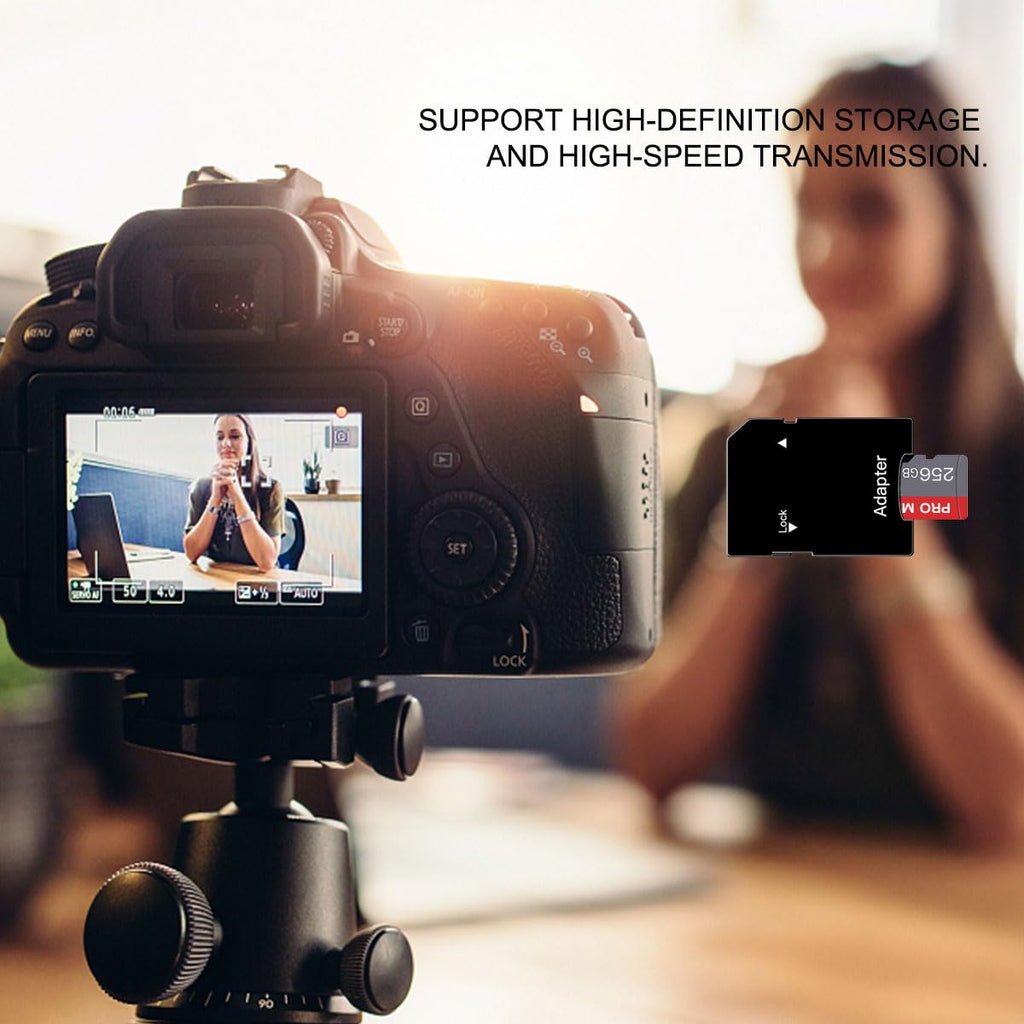 256GB Micro SD Card with Adapter High Speed Memory Card C10 A1 Memory TF Card for Dash Cam/Smartphone/Tablet/Drone S1
