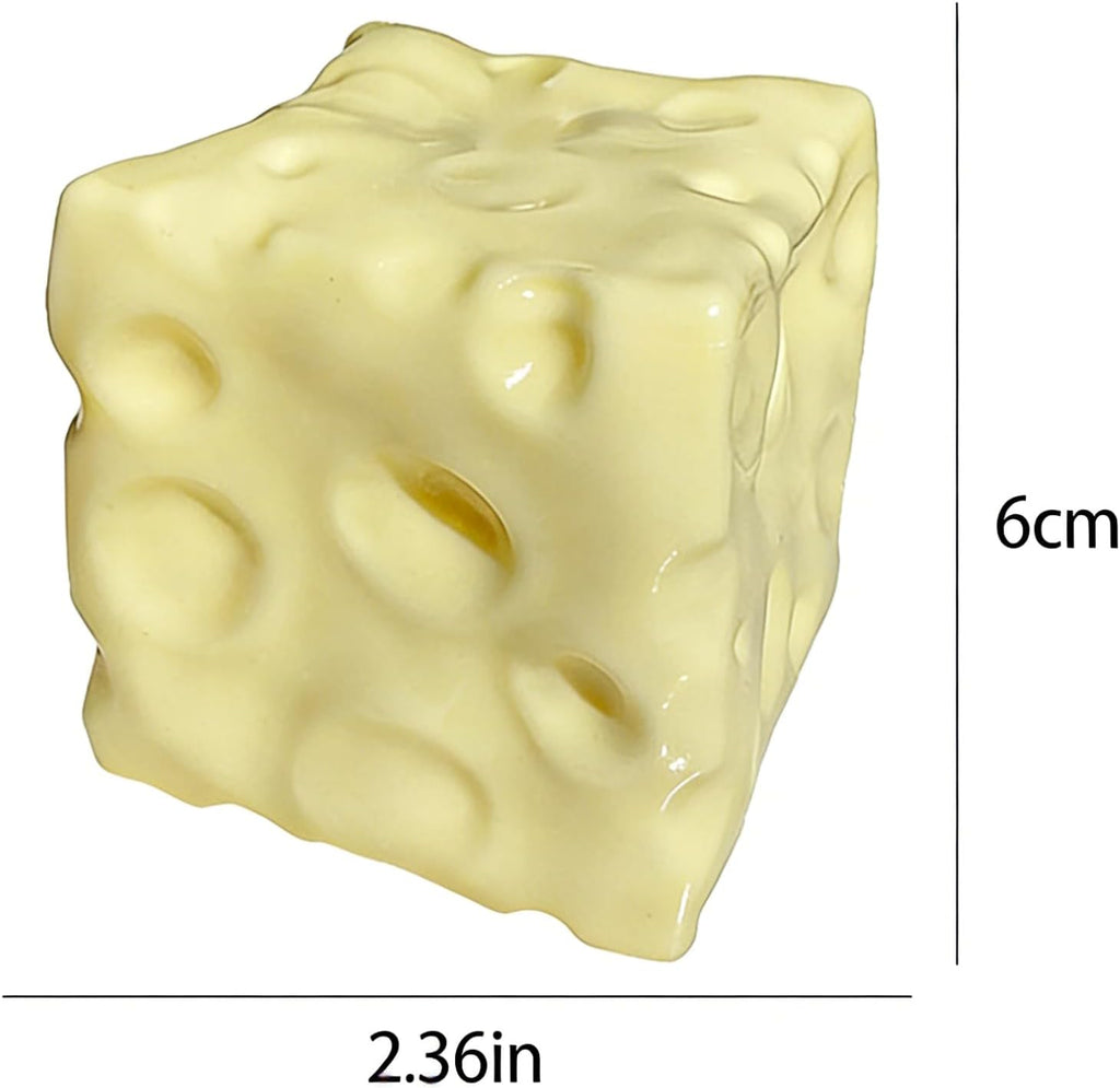 Cheese Squishy Toy – Coconut Oil Squishy Scentless Anti-Pop No Rebound Dough Texture Stress Relief Fidget Toy for Adults, Anxiety Relief Sensory Tool