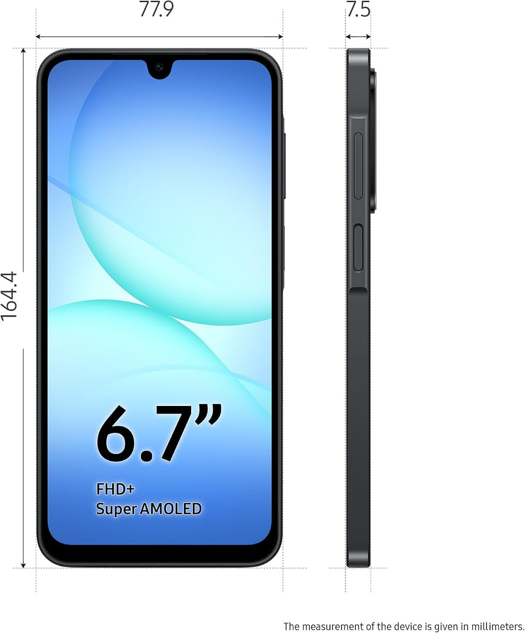 Samsung Galaxy A17 5G, AI Smartphone, Slim 7.5mm Frame, Large Screen, 50MP Camera, 128GB Storage, 4GB Memory, 5000 mAh Battery, Black, 3 Year Extended Warranty (UK Version)