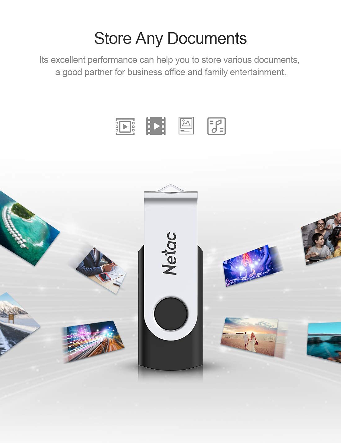 Netac 64GB USB 3.2 Flash Drive, High Speed Swivel Design Memory Stick,Up to 90/30 MB/s(R/W) Pen Drive, Thumb Drive for Data Storage, Zip Drive and jump Drive with LED Light