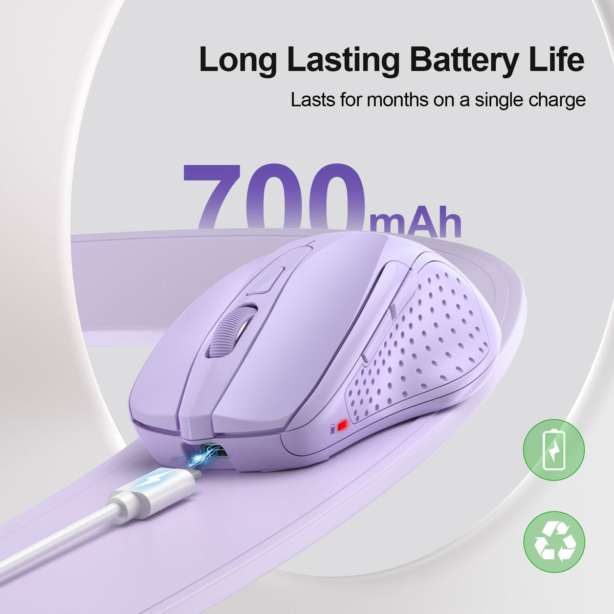 TECKNET Bluetooth Mouse, Wireless Mouse Rechargeable
