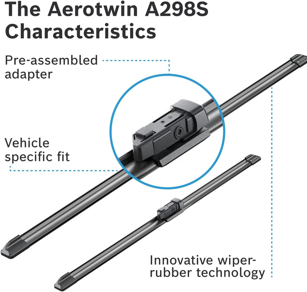 Bosch Aerotwin A 298 S - Front Windscreen Wipers, 2 Blades, 600 mm / 500 mm