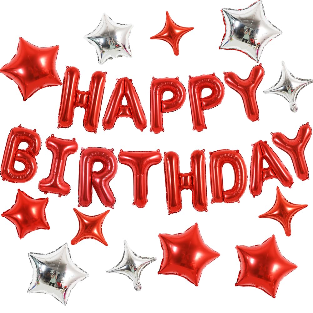 TONIFUL 16 Inch Black Happy Birthday Balloons Banner Decorations for Men