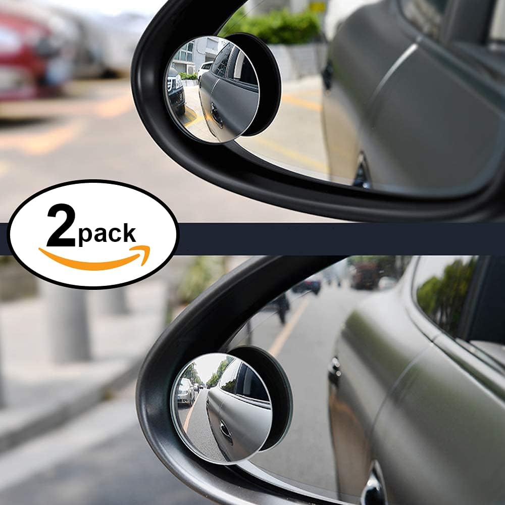 Spurtar Blind Spot Mirrors for Cars, Round Frameless 360° Rotate, 2 Pack