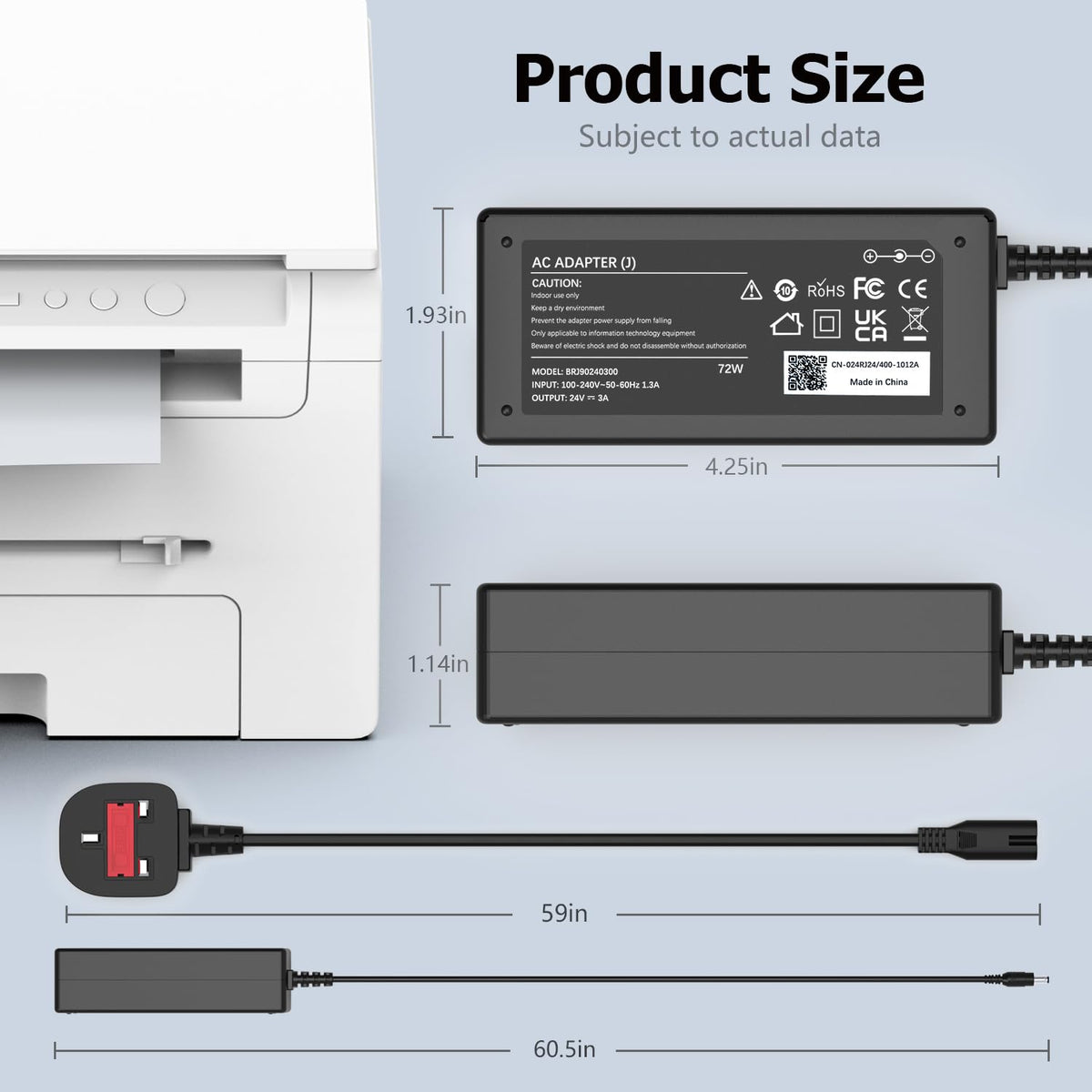 65W Laptop Charger Compatible with Microsoft Surface Pro Laptop Book Go