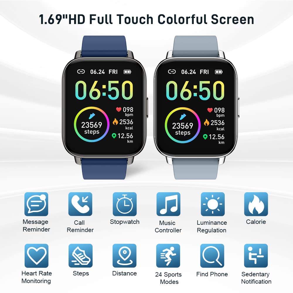 Motast Smart Watch, Fitness Tracker 1.69'' HD for Men Women,
