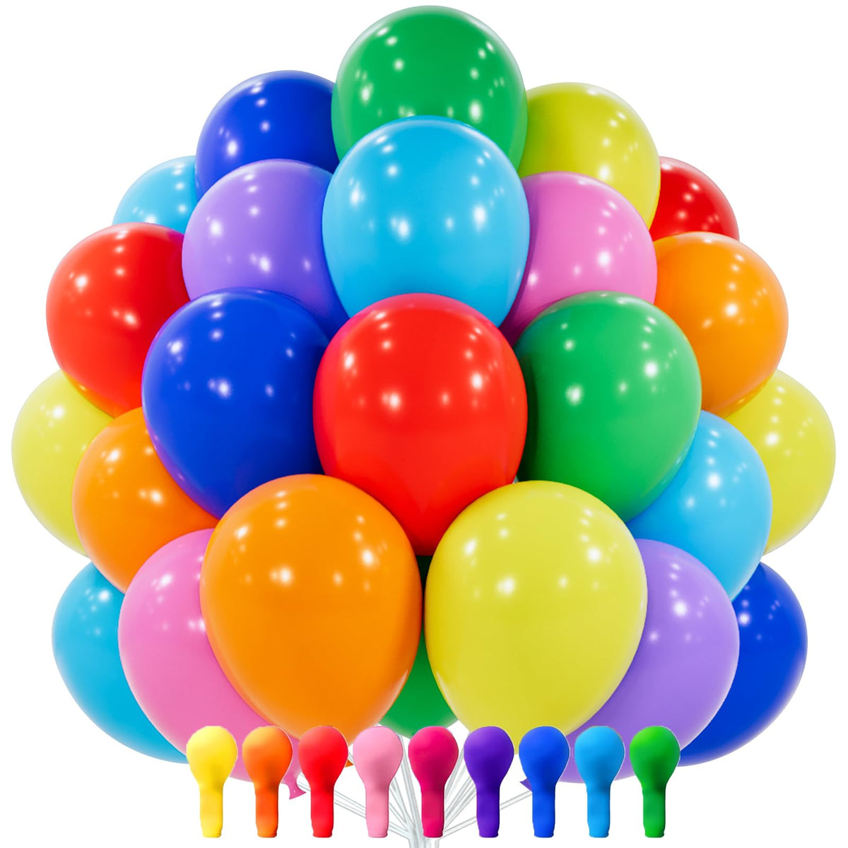 PartyWoo Light Blue Balloons 101pcs Baby Pastel Sky Aqua Blue Color 12 Inch