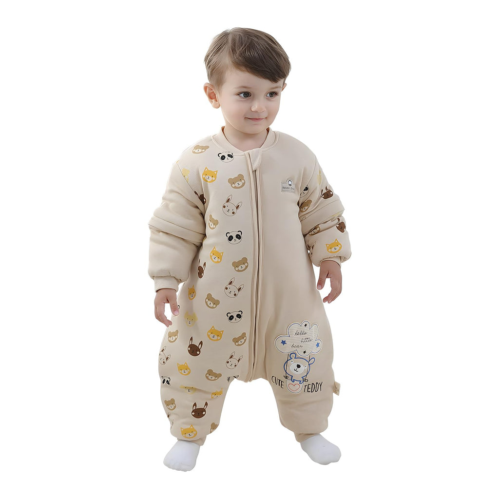 Mosebears Baby Sleeping Bag, 2.5 TOG Baby Sleep Sack with Legs,Winter Sleeping Bag with Removable Sleeves