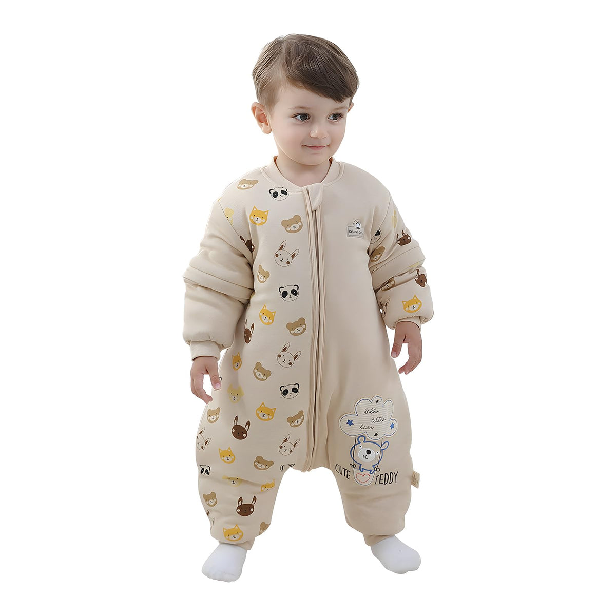 Mosebears Baby Sleeping Bag, 2.5 TOG Baby Sleep Sack with Legs,Winter Sleeping Bag with Removable Sleeves