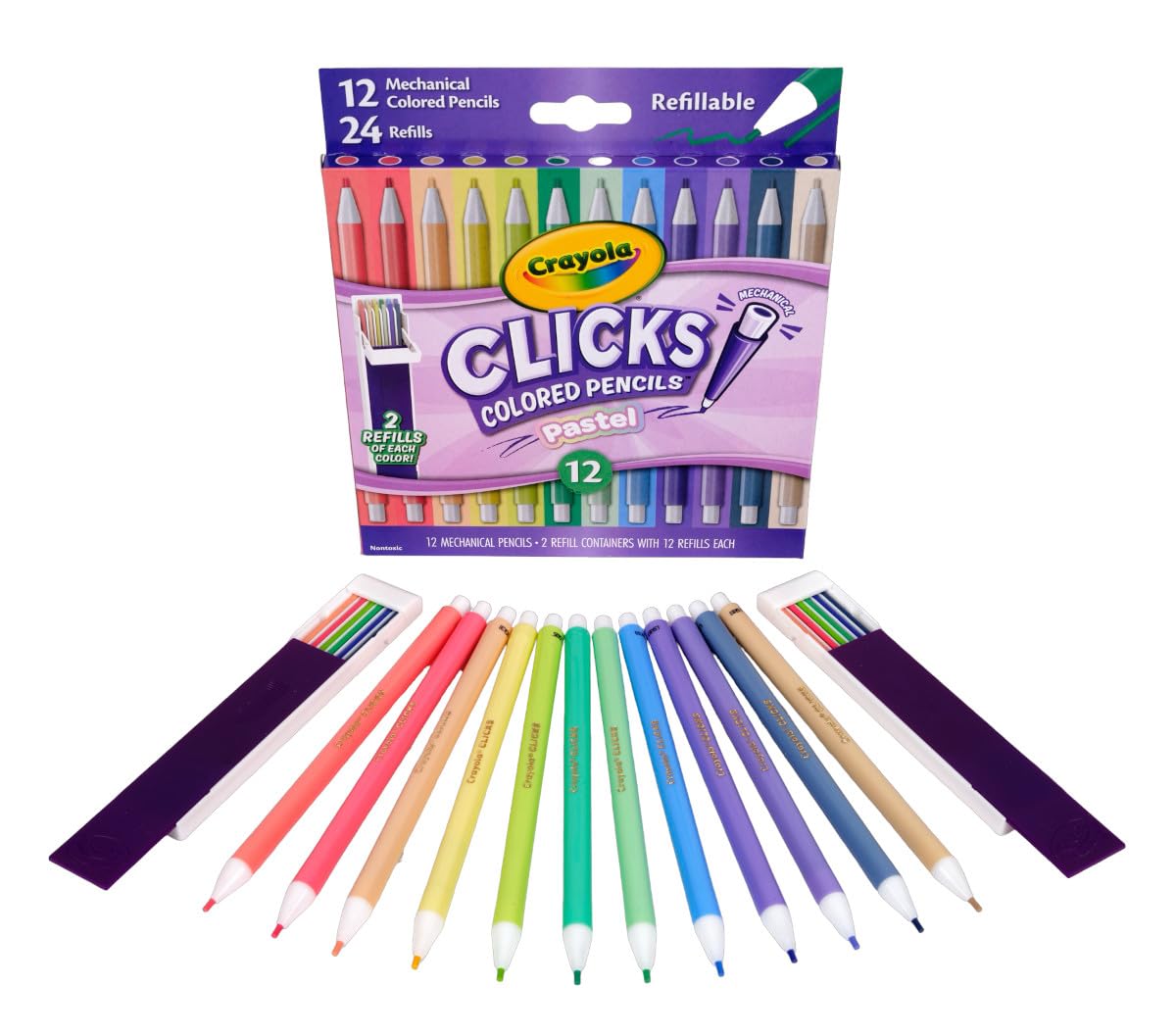 Crayola Clicks Retractable Tip Markers (10ct), Washable Cone Tip Art Marker Set, Cute Aesthetic School Supplies, Classroom Must Haves, Ages 8+
