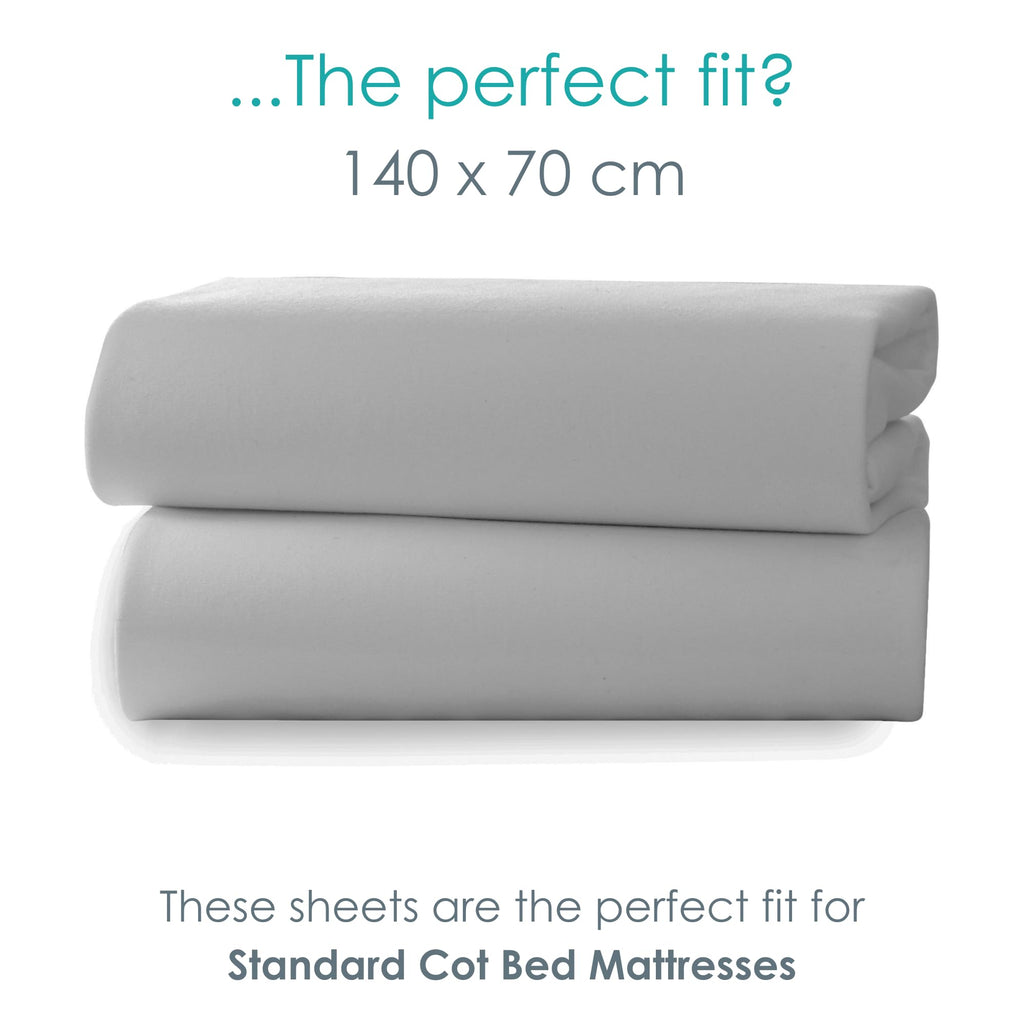 Clair de Lune 2 Pack Jersey Cotton Cot Bed Sheets 70 x 140 cm (Pink)