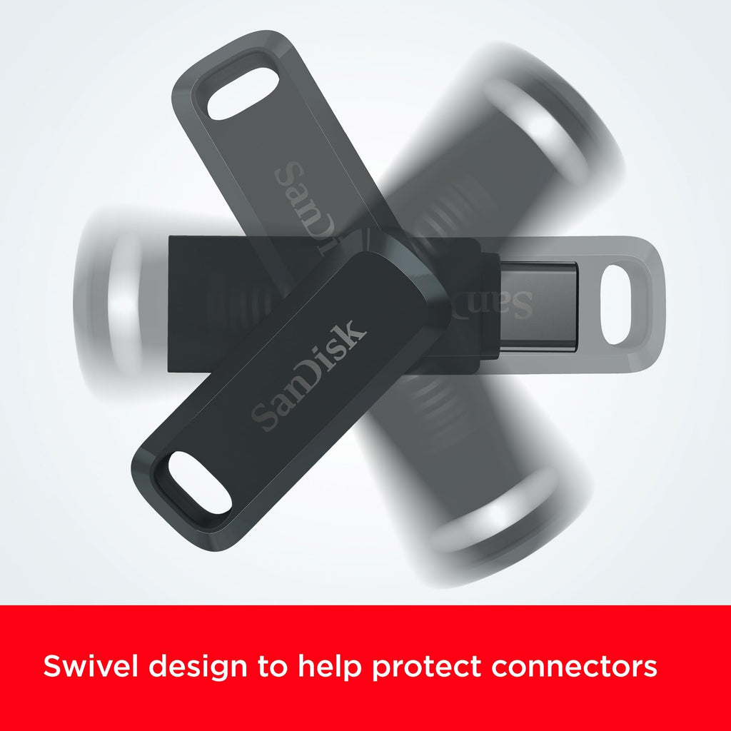 SANDISK Ultra Dual Drive Luxe 256GB, USB-C+USB-A, Up to 150MB/s Read Speeds