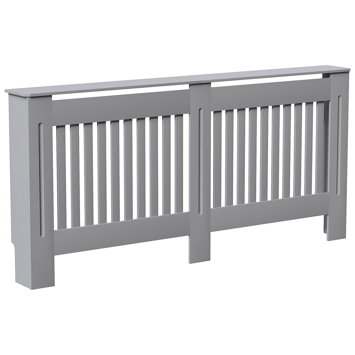 Vida Designs Chelsea Radiator Cover White - Medium - Modern Vertical Slat Design For Optimal Heat Circulation - H82xW111xD19cm - Painted MDF Cabinet Ideal For Living Room & Hallway