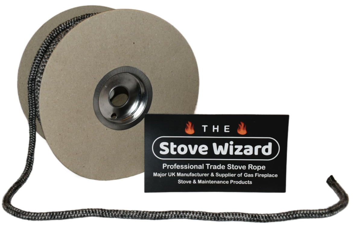Stove Rope Kit 10mm x 2.5m Black 50ml Glue 100mm Tape