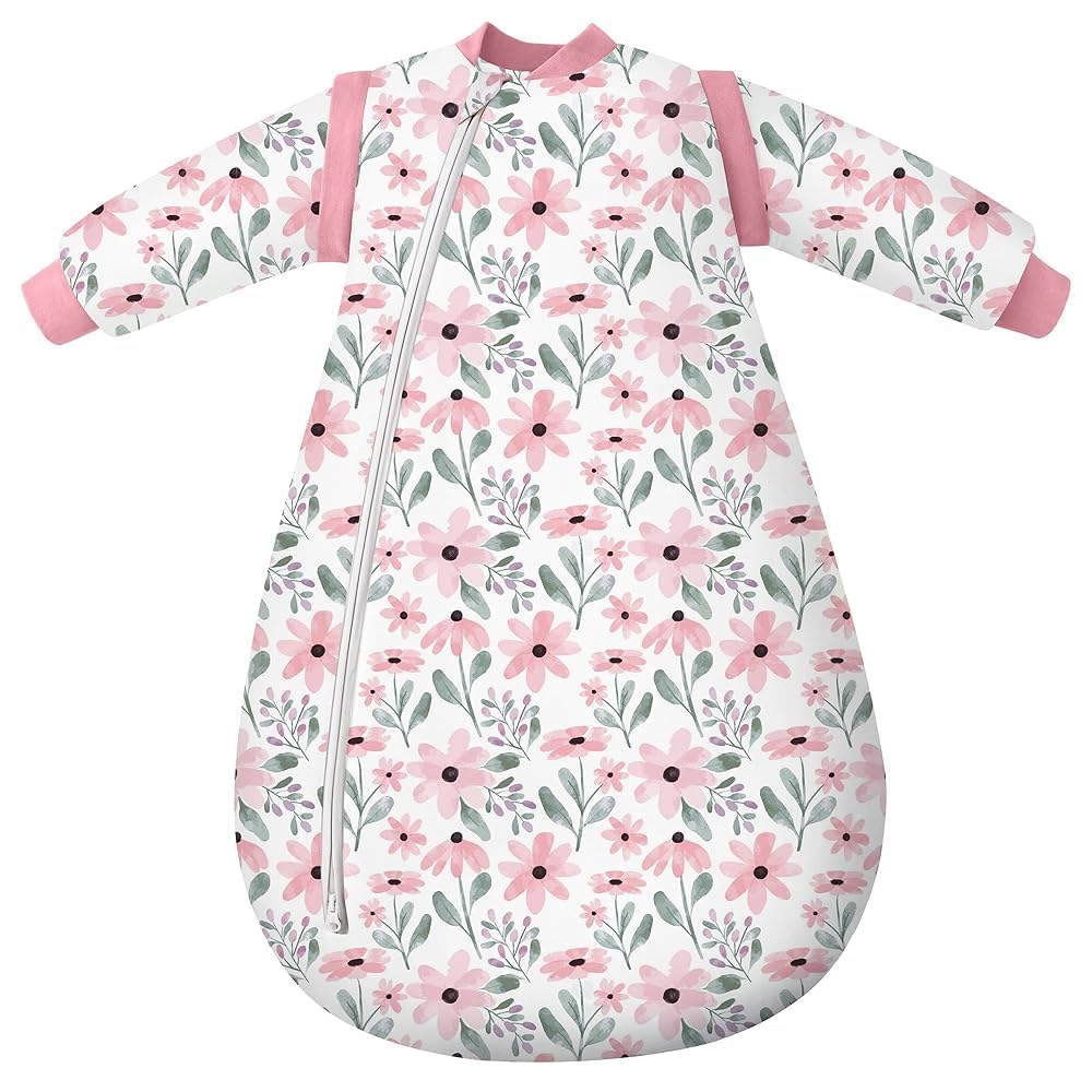 Yoofoss Baby Sleeping Bag 3.0 TOG - 6-12 Months Winter Sleeping Bag Baby with Removable Long Sleeves 100% Organic Cotton Sleep Sack Newborn Infant Toddler Giraffe