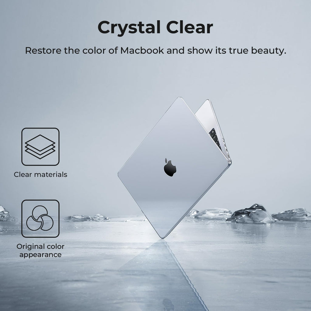 EooCoo for MacBook Neo Case 13 inch 2026 A3404 A18-Pro Crystal Pink
