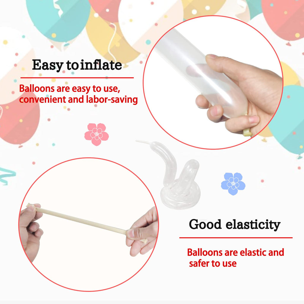 260 Black Long Balloons for Balloon Garland Thickening Skinny Latex Twisting Animals Modeling Christmas Birthday Wedding Party Festival Decorations 100pcs