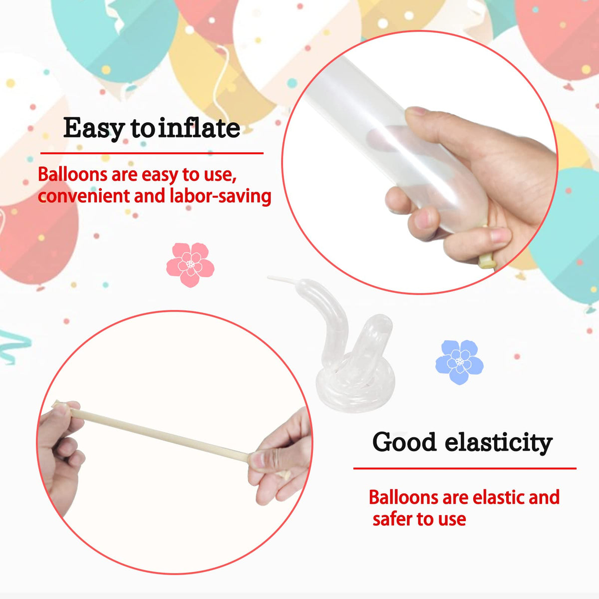 260 Black Long Balloons for Balloon Garland Thickening Skinny Latex Twisting Animals Modeling Christmas Birthday Wedding Party Festival Decorations 100pcs