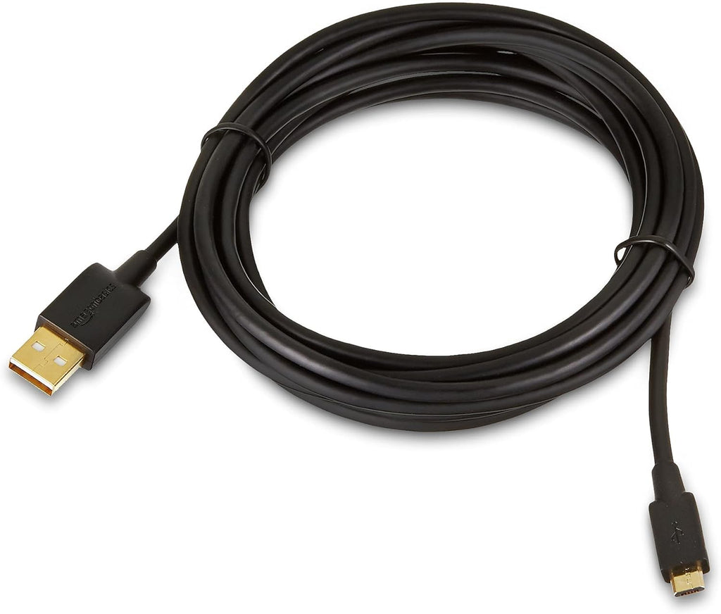 Amazon Basics 5-Pack Micro USB Cable, USB 2.0, 3 m, Black