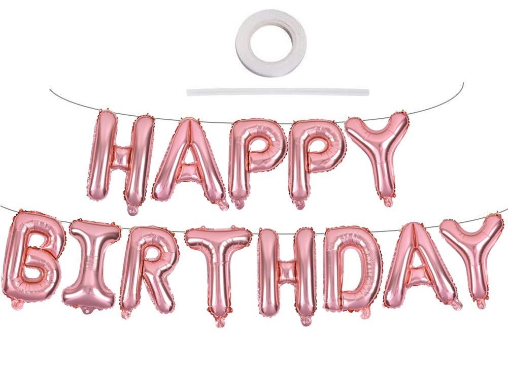 TONIFUL 16 Inch Black Happy Birthday Balloons Banner Decorations for Men