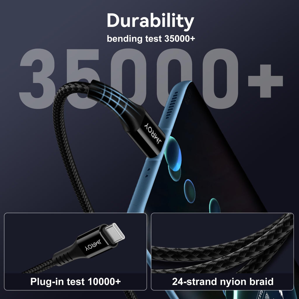 USB C CABLE 3M,Long Samsung Charger Cable Braided Compatible with Samsung Galaxy S20 Plus S21 S22 S23 S10 S9 S8, A20E A50 A51 A70 A71,PS5,Switch,Huawei P40,（Black）