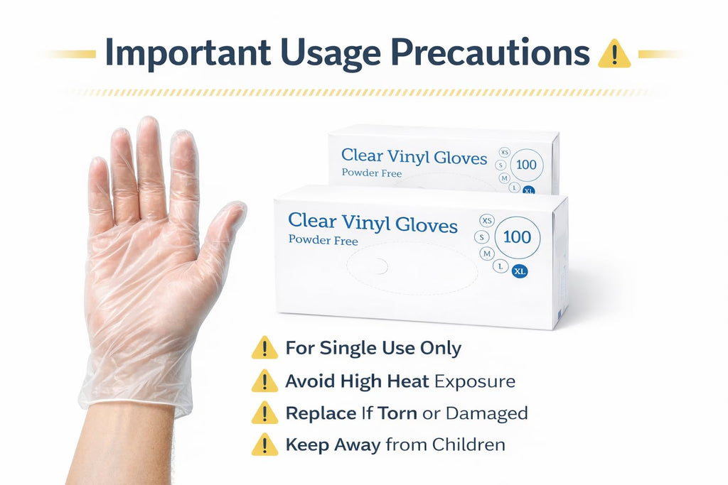 1ABOVE 100 Clear Vinyl Disposable Gloves Small, Powder-Free Latex-Free Ambidextrous Gloves for Food Handling Except Fatty Foods, Cleaning, Hairdressing, Beauty & Everyday Tasks
