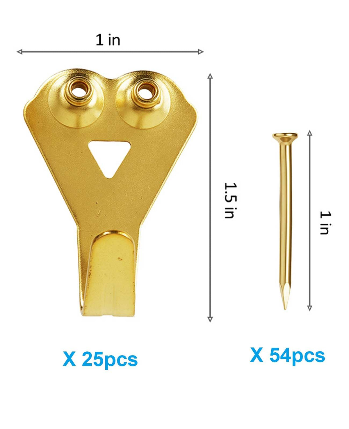 YHYZ Picture Hooks Heavy Duty, Picture Hanging Kit: Hangers (50 30 20 10 lbs) + Small Nails, Hanging Clock Photo Mirror Painting, for Plasterboard Wood Dry Walls Hardwall