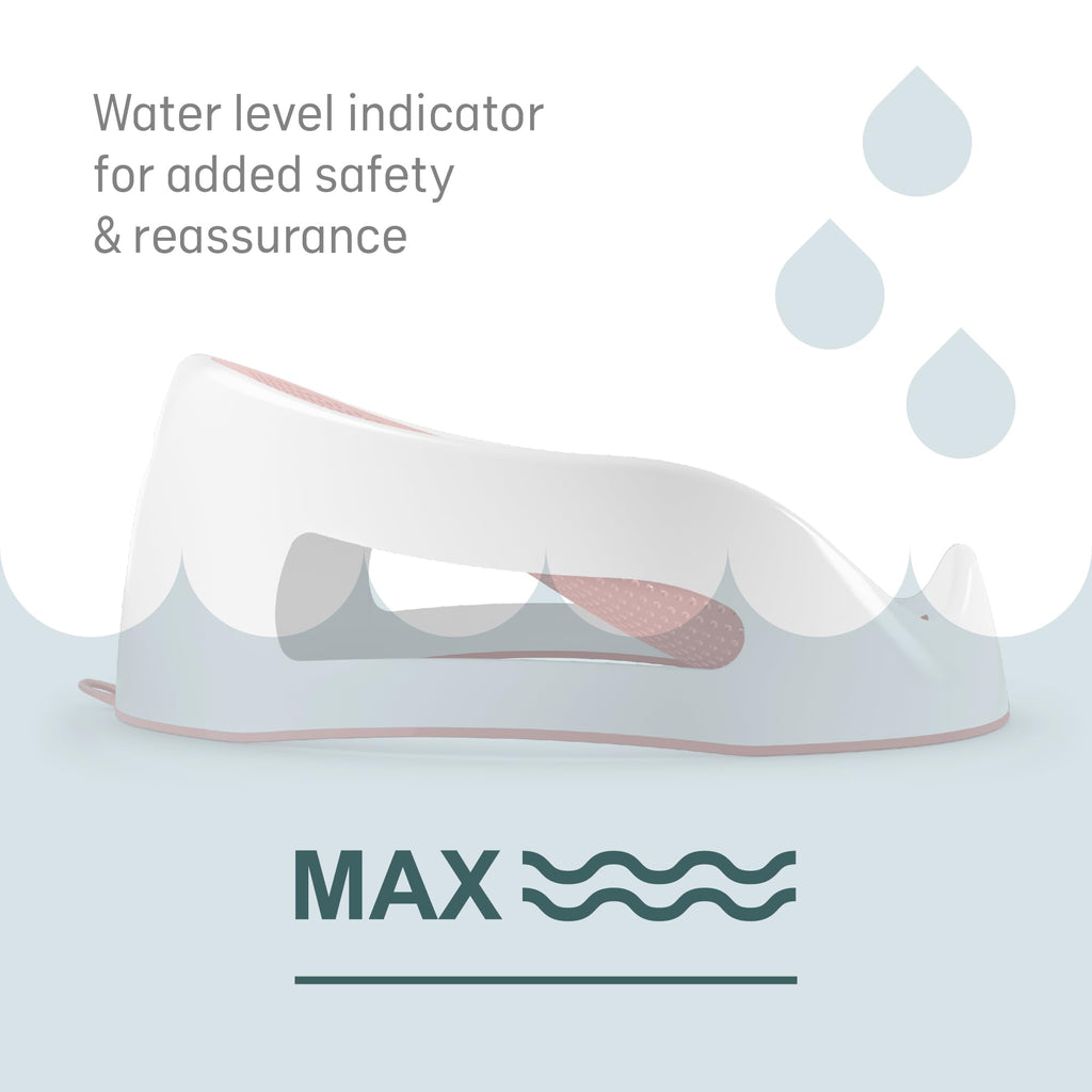 Angelcare - Baby Bath Support - Soft Touch Support - Water Level Indicator - Ideal for Babies Less Than 6 Months Old - Aqua