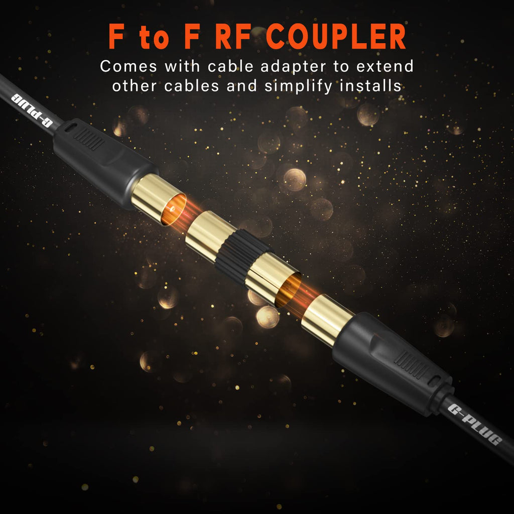 G-PLUG 1m TV Aerial Cable, Coaxial Cable for Freeview, Sky Box and Freesat