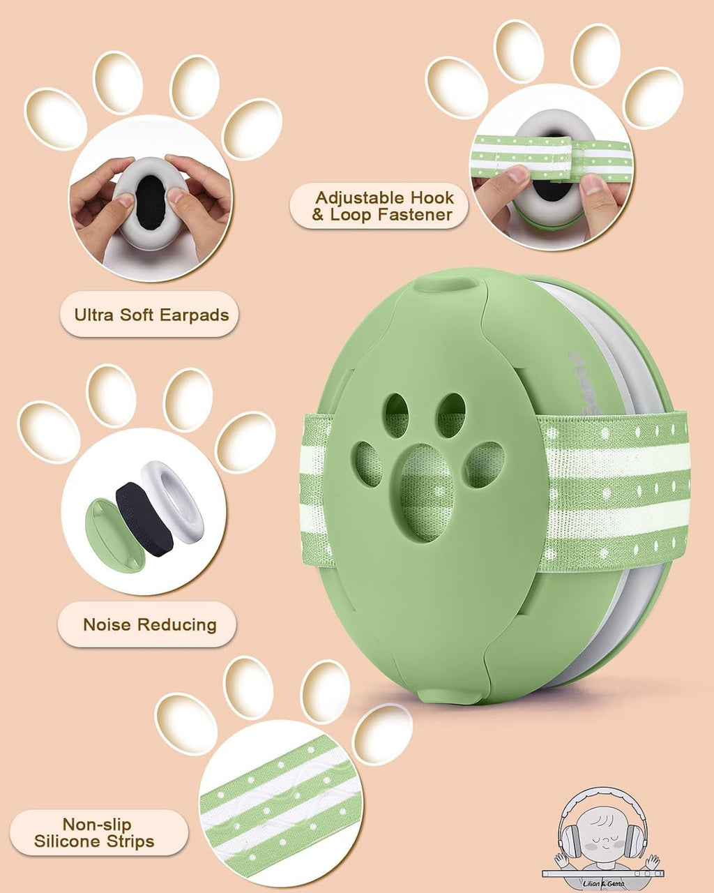 Baby Ear Defenders for 0‑36 Months, Noise Reduction Earmuffs