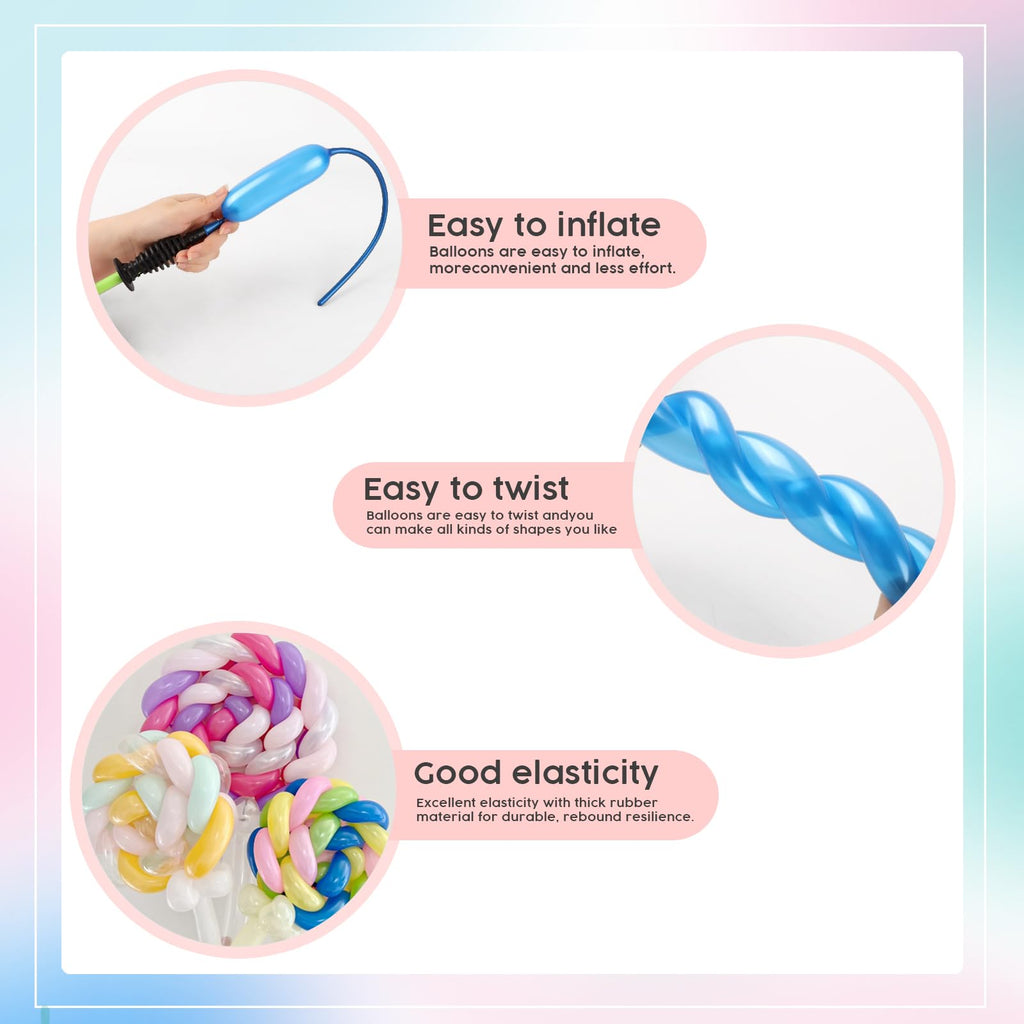 260 Balloons - Clear Long Balloons for Tying Balloon Arch & Balloon Ties