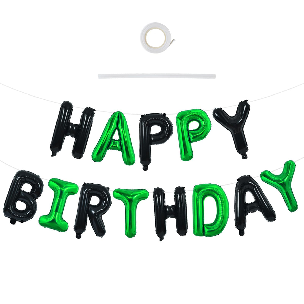 TONIFUL 16 Inch Black Happy Birthday Balloons Banner Decorations for Men