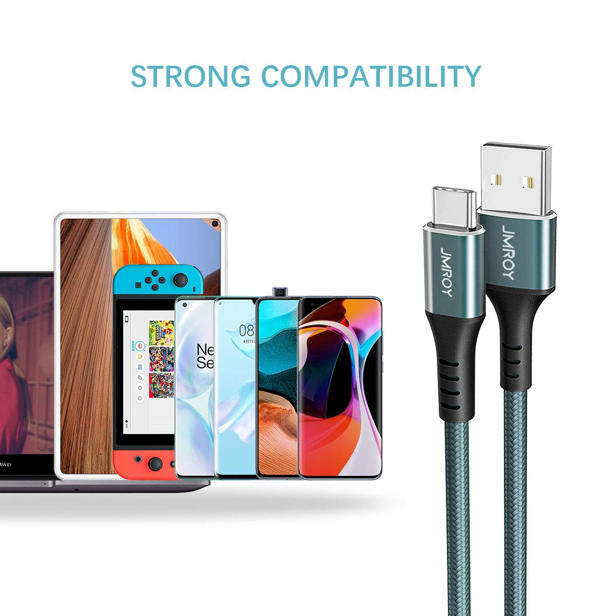 USB C CABLE 3M,Long Samsung Charger Cable Braided Compatible with Samsung Galaxy S20 Plus S21 S22 S23 S10 S9 S8, A20E A50 A51 A70 A71,PS5,Switch,Huawei P40,（Black）