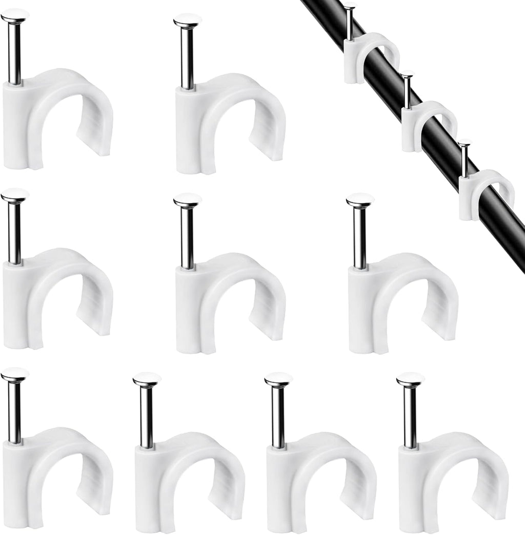 Abnii Cable Clips, 7 mm 100 Pcs Nail Clips, White