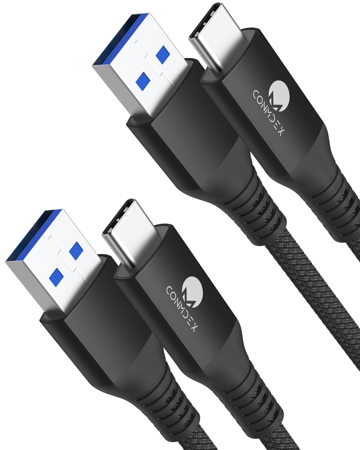 CONMDEX [Upgrade 2Pack USB C Cable UP to 10Gbps USB C 3.1 Gen2 USB A Android Auto Cable 3A Fast Charging Sync Data Transfer Cord for Samsung Galaxy S24/S23/S22/S21 Note 20/10/9/8 Tab S9 Pixel 9-1M
